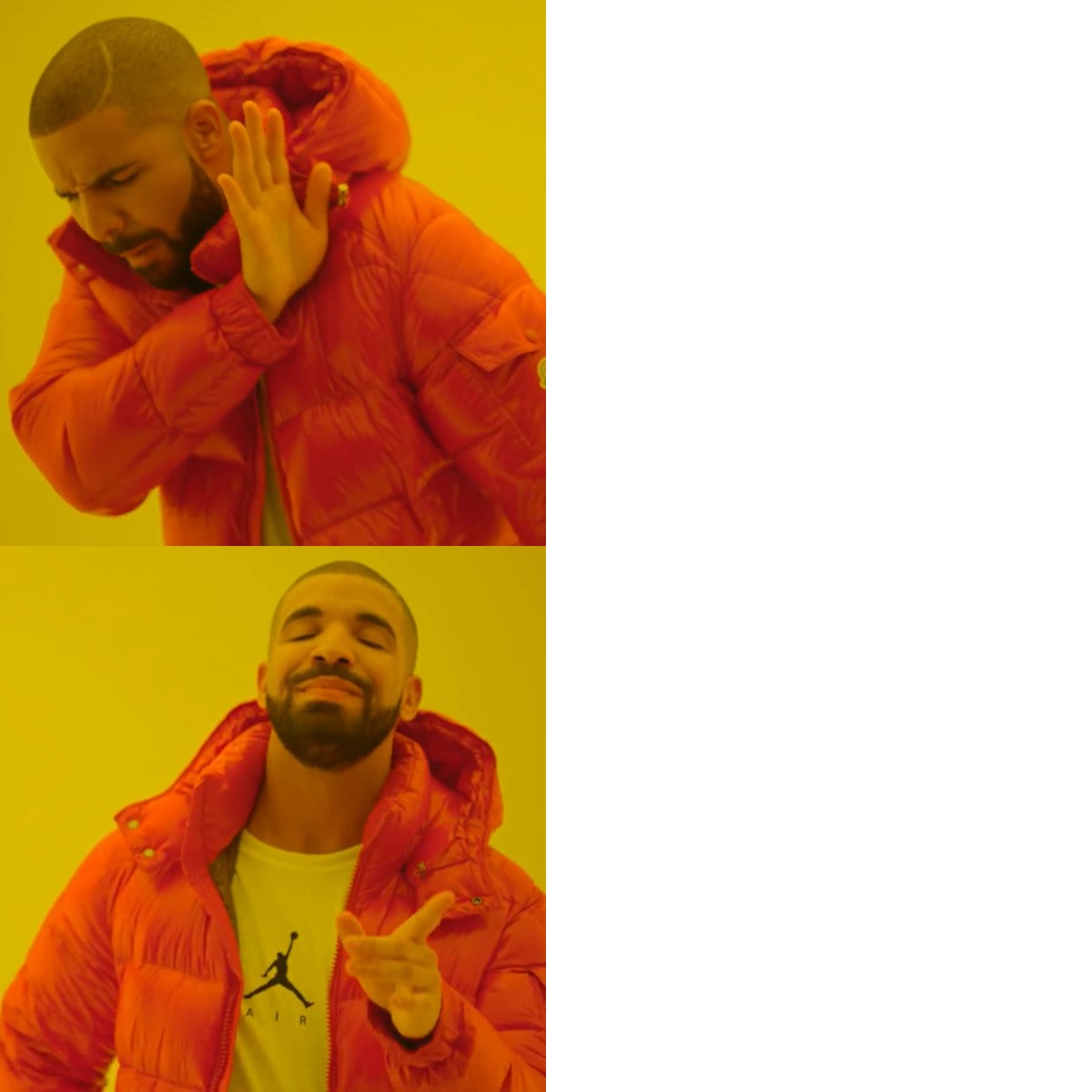 Drake Hotline Bling meme about Halfdays