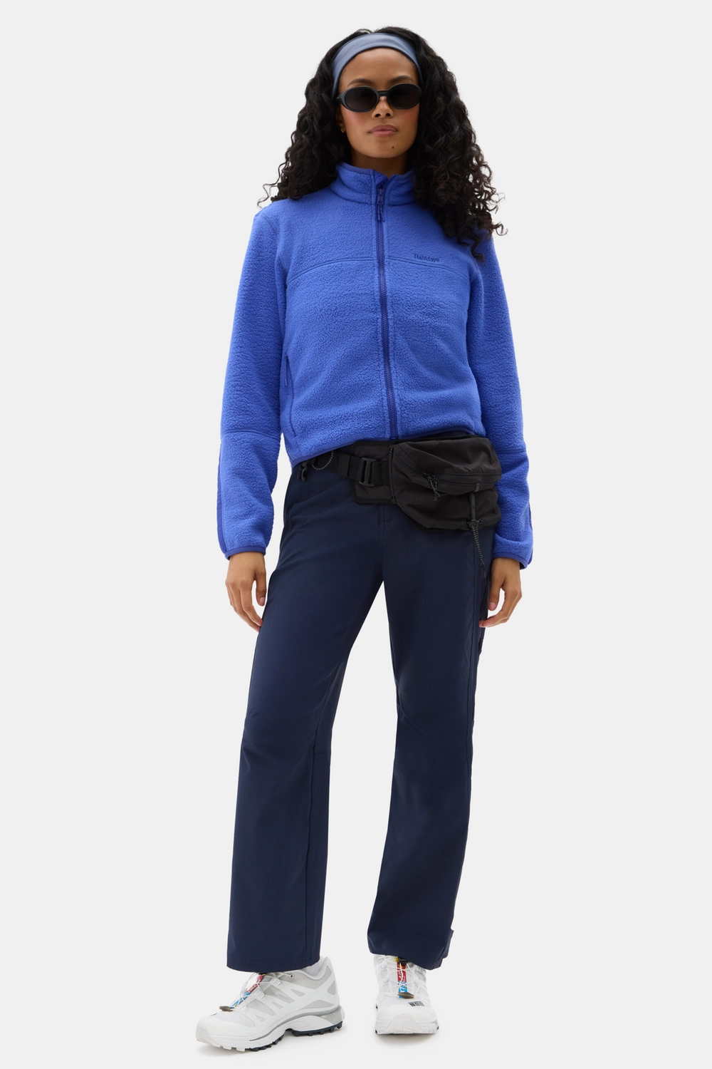 Blue Chapelle Fleece Jacket worn with navy pants
